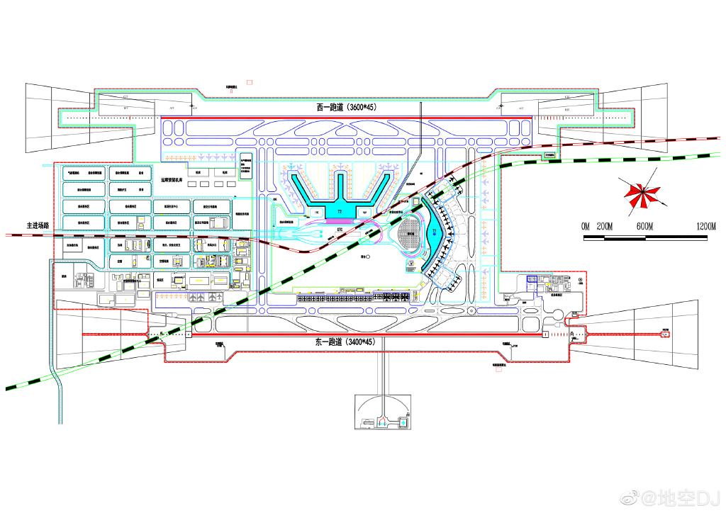 合肥新桥国际机场总体规划批,机场二期扩建工程规划图