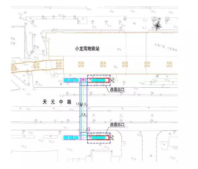 小龙湾过街通道改造示意图
