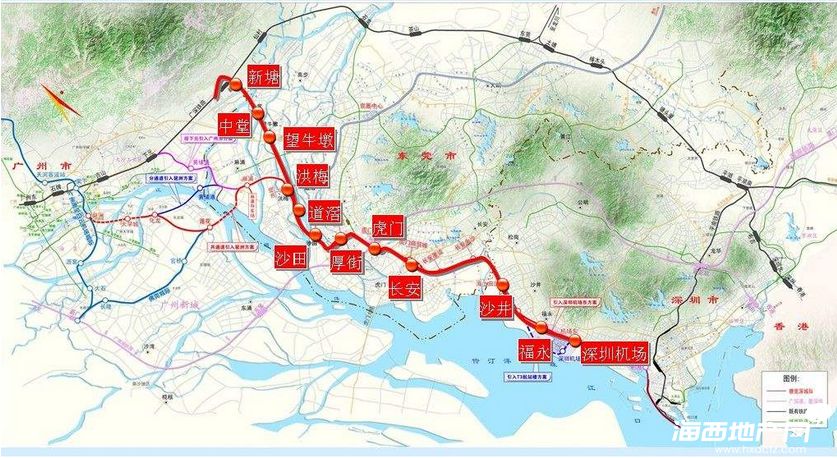 东莞长安振安路旁边的轻轨是去哪里的图
