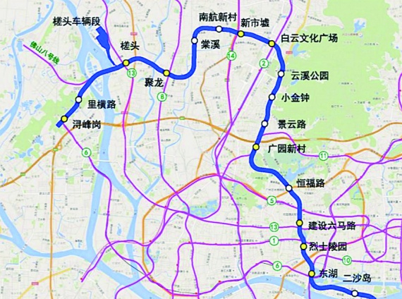 广州地铁12号线二次环评 未来金沙洲到白云新