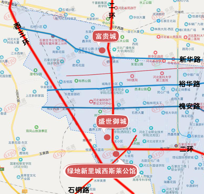 桥西区首付30万-50万楼盘地图