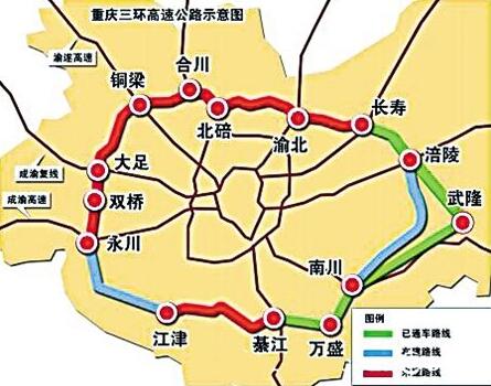 有位网友发现了一个颇为有趣的事儿:从地图上看,重庆内环的面积和成都图片
