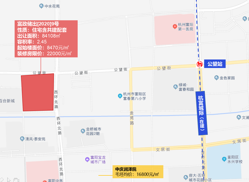 6月杭州土地开闸!富春1宗宅地出让!阳光城“捡漏”?楼面价不到1万