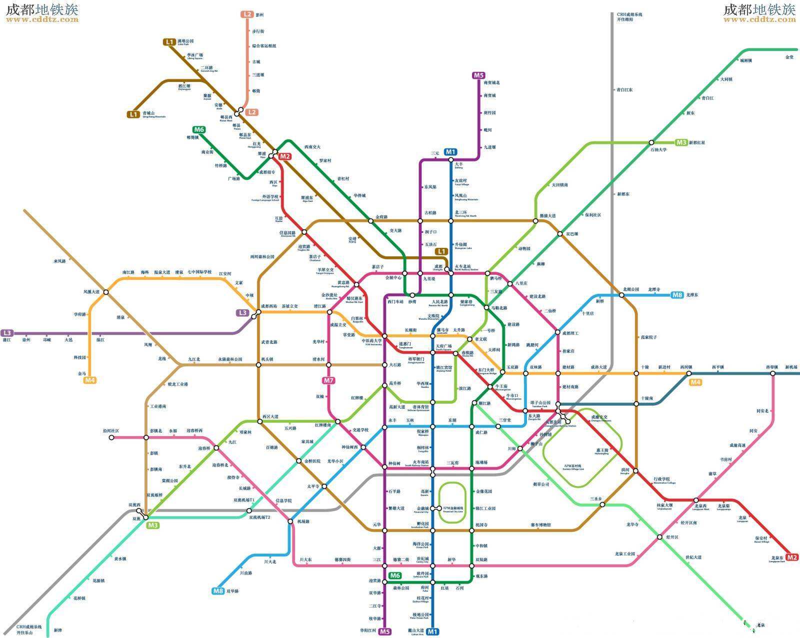 成都地铁规划图高清版曝光!2020年开通13条地
