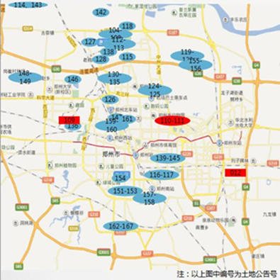 郑州市土地供应土地分布图