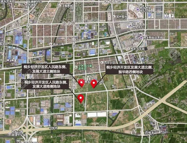 (桐乡三宗宅地大致位置图)