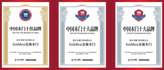 重磅捷报:Goldea金迪木门喜获2017中国木门