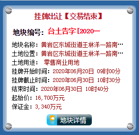 1.67亿成交！黄岩经济开发集团竞得黄岩北师大实验学校旁商办地块