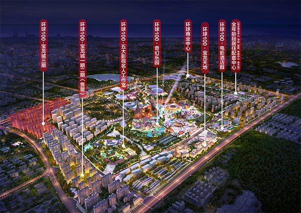 环球100宝龙城鸟瞰效果图