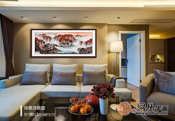 鸿运当头聚宝盆 王宁旺运生财山水画《鸿运当头》（作品来源：易从网）