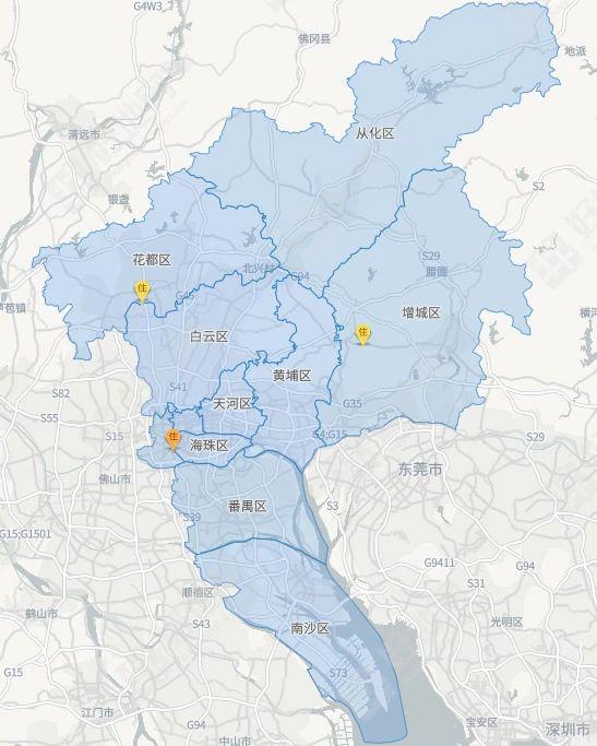 广州市地块分布图(来源:好地大数据)