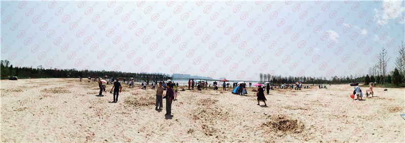 园区内最受欢迎的要数位于晋阳湖景区北岸西侧的沙滩浴场了