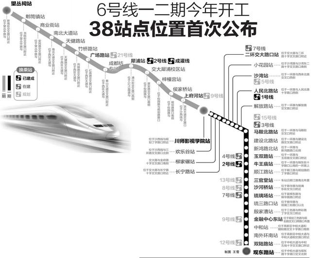成都地铁6号线首发38站点位置