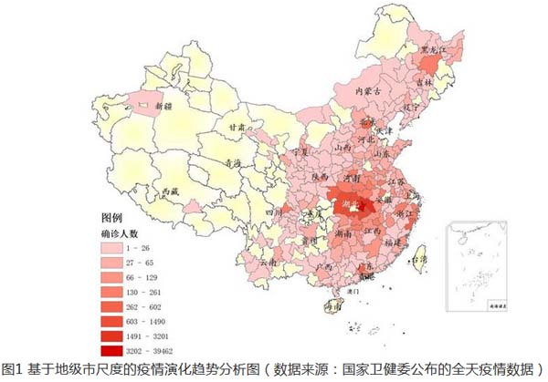 基于地级市尺度的疫情演化趋势分析图