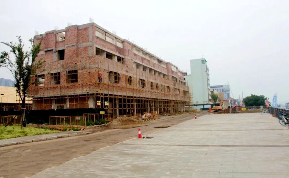 荆州的“楚河汉街”沙市洋码头文创园六月工程进度
