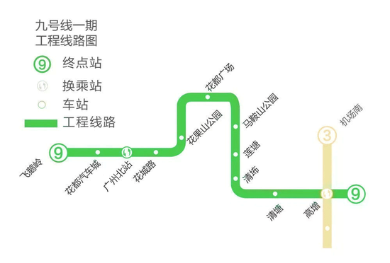 花都地铁9号线即将通车 独家高清航拍站点真容