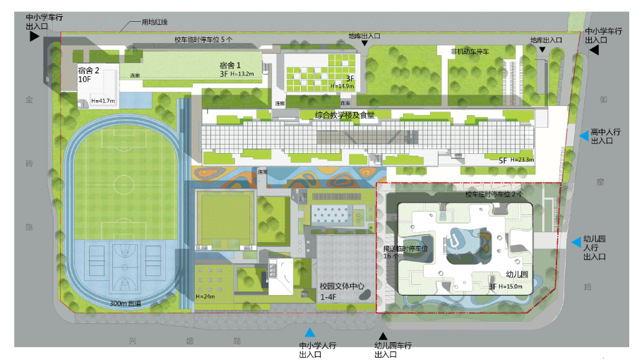 幼儿园: 项目位于相城区元和街道兴盛路北,御窑路西,总用地面积8670