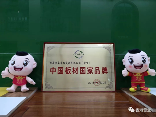 环保板材十大品牌雪宝板材荣获中国板材国家