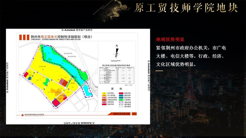 荆州2020年土地拍卖介绍之原工贸技师学院地块