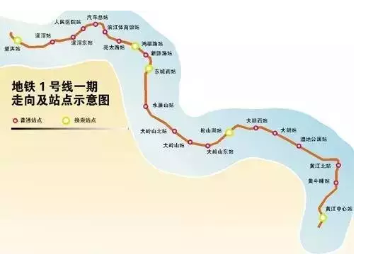东莞地铁1号线将会设立21个站点,全长58km.