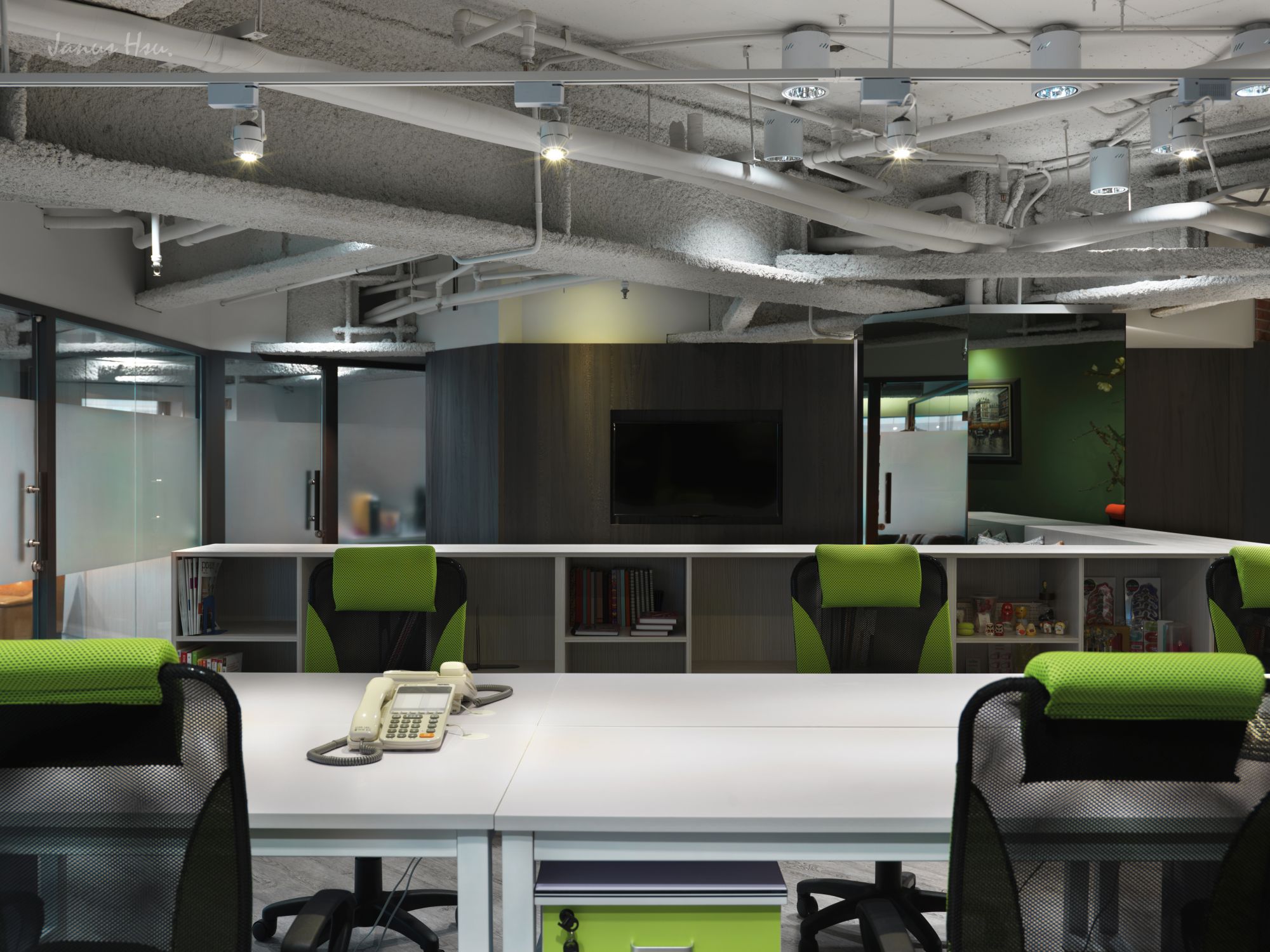 混搭风格办公区吊顶设计办公室装修效果图 – 设计本装修效果图