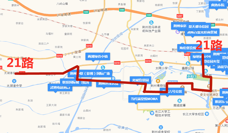 荆州21路公交线路