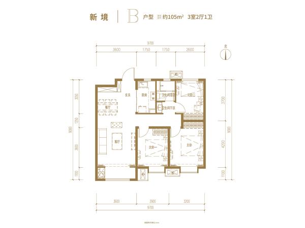 好住︱功能完善动静分区 万科未来城二期105㎡舒适三居解析