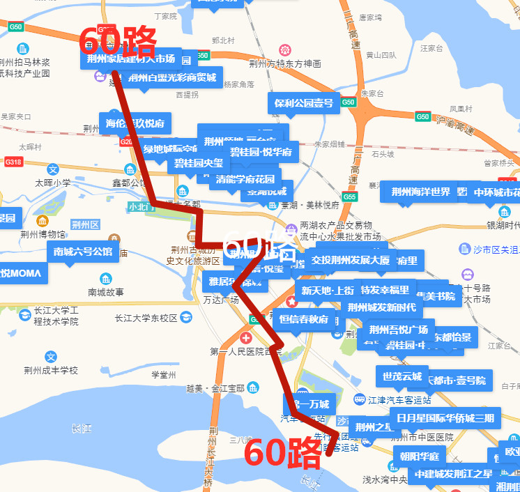 荆州60路公交线路