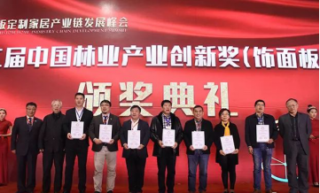 第二届中国林业产业创新奖（饰面板业）二等奖获得者