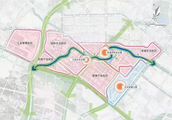   整个青白江呈"田"字状发展,新老城区分界明显,城市