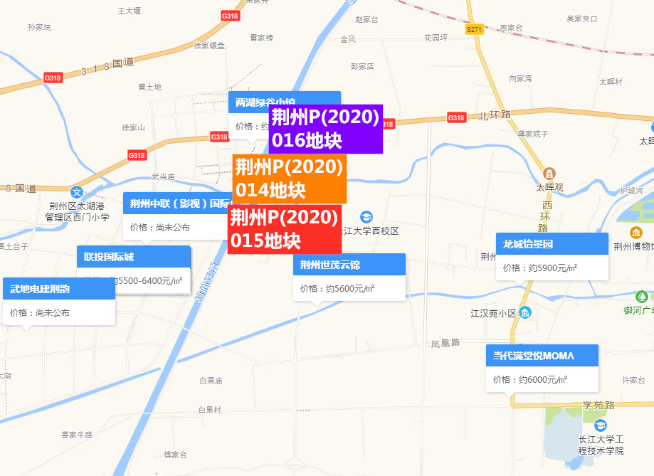 荆州高新区土地拍卖 6月23日推出P(2020)015地块