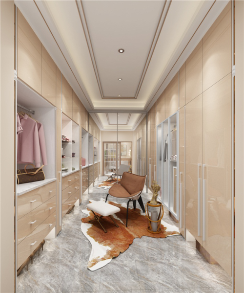 索菲亚光影鎏金系列衣帽间，超大的私人更衣室 
