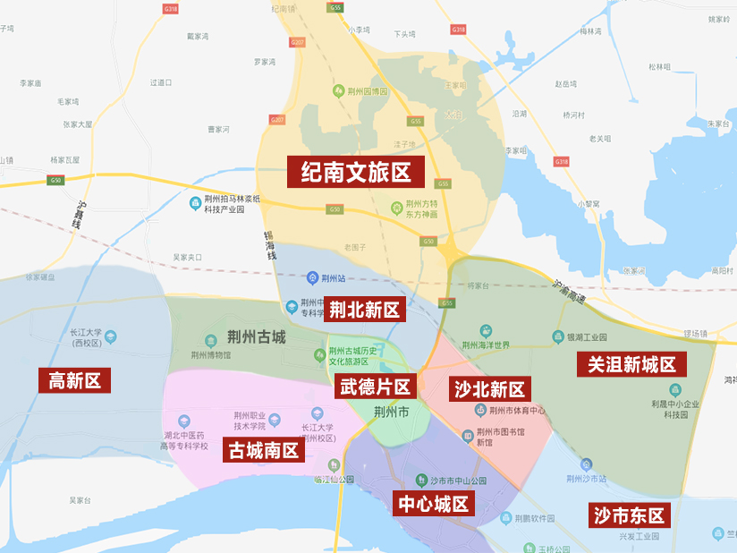 荆州区域图