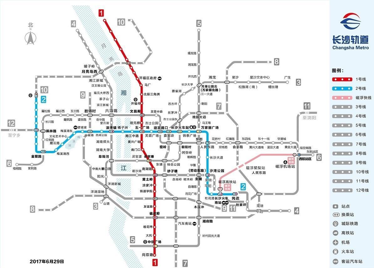 长沙地铁 - 地铁线路图