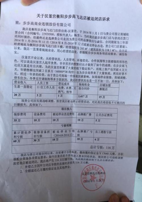 衡阳步步高被指虚假招商 致商家损失达数百万