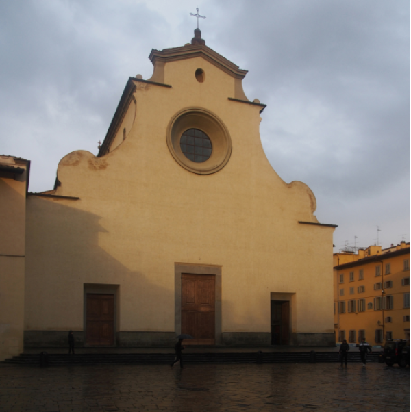 3-2图(17)  佛罗伦萨圣灵教堂立面，朴素简单的外观设计，优雅无穷，卓越超群。