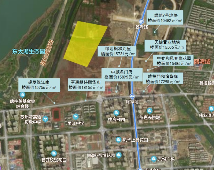 57万/平!总价超23亿!吴江太湖新城核心位置挂地!
