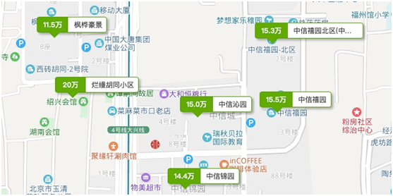 烂缦胡同周边房价情况  图片来源：安居客