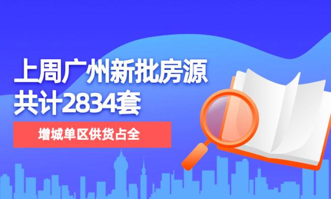 上周广州新批房源共计2834套 增城单区供货占全市7成！