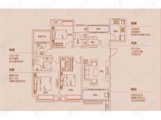 城建琥珀名郡3室2厅1卫户型图