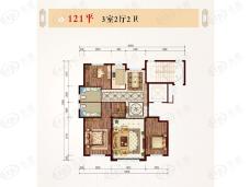 盛安福郡3室2厅2卫户型图