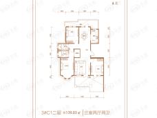 宝晟蓝庭3室2厅2卫户型图