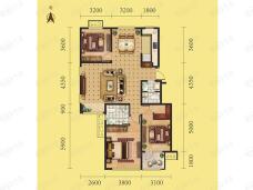 荣盛御府三室两厅两卫 131平米户型图