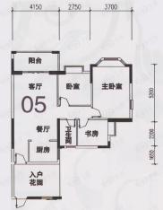 翡翠蓝湾3室2厅1卫户型图