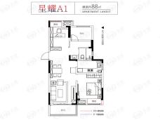 禹洲嘉荟星岛A1户型户型图