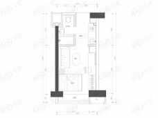 卓越浅水湾1室1厅1卫户型图