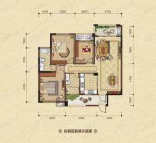 碧园海公馆3室2厅2卫户型图