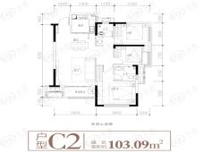 合能枫丹丽舍3室2厅2卫户型图