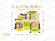 首成天悦3室2厅2卫户型图