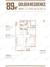 万科荣华金域名城—波士顿大道商业街2室2厅1卫户型图